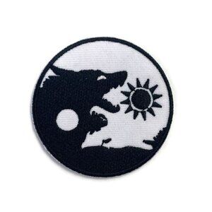 Ying Yang Wolf Sun Moon Embroidered Patch